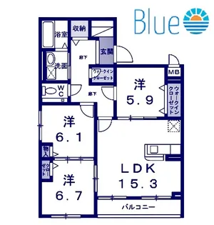 セキュリティ・アパートメントII【2階】の間取り