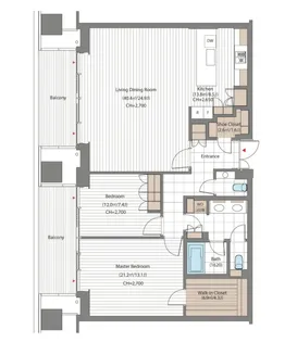 虎ノ門ヒルズ レジデンシャルタワー【44階】の間取り