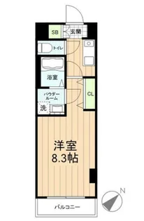 LEXE AZEST横濱関内【4階】の間取り