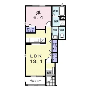 プロムナード弐番館【1階】の間取り