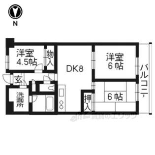 コトーハイツ伏見稲荷A棟【4階】の間取り