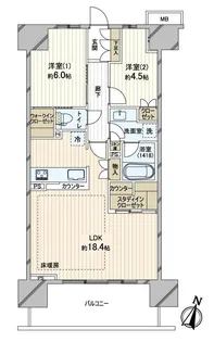 オーベル千葉エアーズ【14階】の間取り