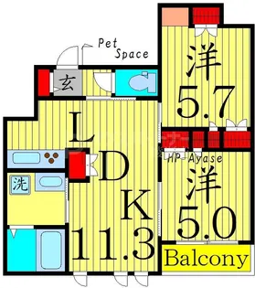 レ セレニタI【3階】の間取り