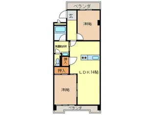 笠東ハイツ【3階】の間取り