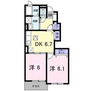 サンパティーク・パレス A【1階】の間取り
