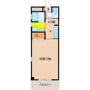 グリーンフィールド【4階】の間取り