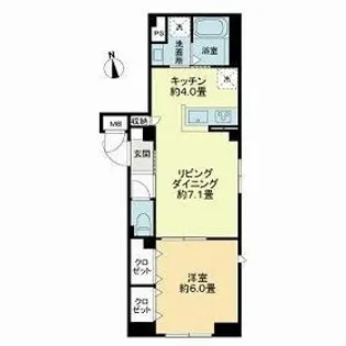 ルミケオ大手町【1階】の間取り