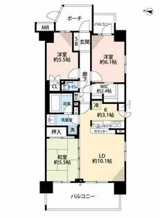 エンゼルザ・グランドハーツ【7階】の間取り