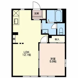 カクタス一番館【1階】の間取り