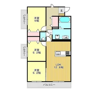 ベルクレール【3階】の間取り