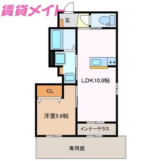 ルリアン ポム ダムール【1階】の間取り