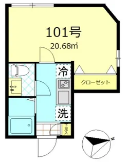 ベルエクラ品川【1階】の間取り