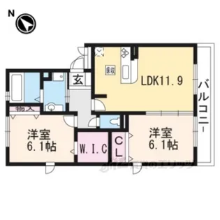 アルタ小柿ビュー【1階】の間取り