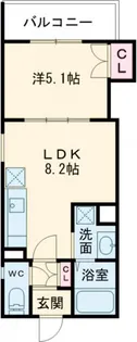 クリエオーレ牧野本町【1階】の間取り
