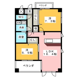 シティーライフ植田【4階】の間取り