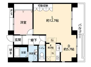 公社賃貸SMALIO ふれっくすコート吉田【4階】の間取り