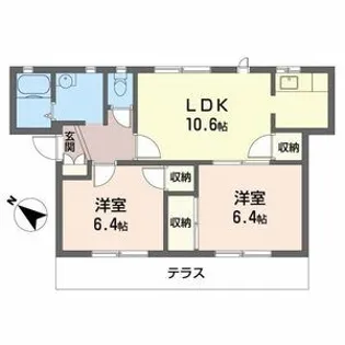 フレグランス今市【1階】の間取り