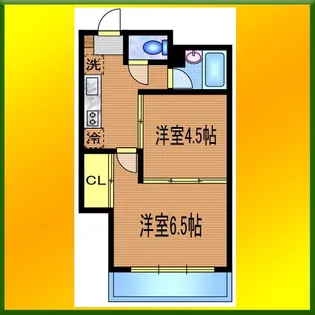 ハイツ一ツ木【1階】の間取り