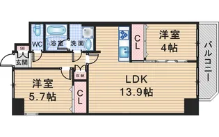 GLUCK MAISON F-TOYONAKA XV【6階】の間取り