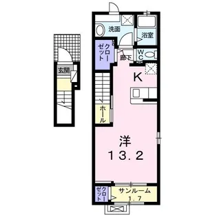 プレジールB【2階】の間取り