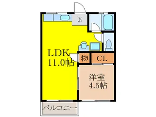 新芦屋ハイツ【2階】の間取り