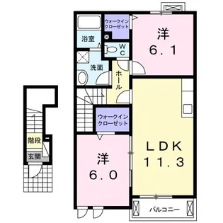 サニープレイス II【2階】の間取り