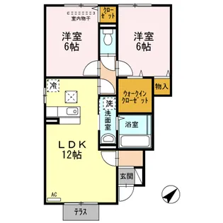 ヴォンエルフ古国府 A棟【1階】の間取り