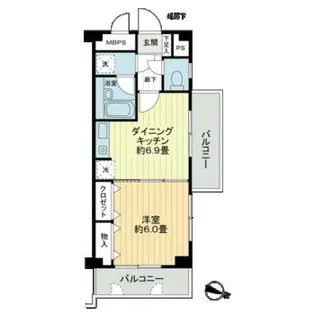 桜木町堂ノ下マンション【7階】の間取り