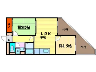 サンプラザ神足【2階】の間取り