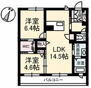 ソラーナ庚午北【2階】の間取り