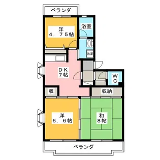 コーポ東伏見台D棟【4階】の間取り