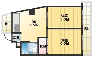 ドルフ西岡本【2階】の間取り