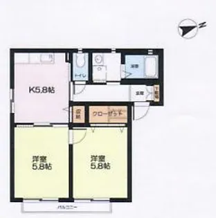 アイリス東橋本【2階】の間取り