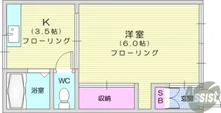 コーポブリッジサイド【1階】の間取り