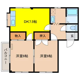 ハイデンツ玉戸【3階】の間取り