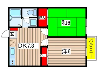 国立サンフラワ-A【2階】の間取り