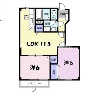サニーハイツ【1階】の間取り