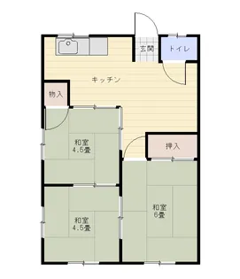 安部アパート【2階】の間取り