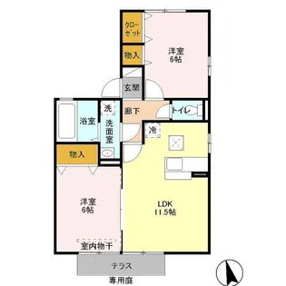 メゾンベール末広II【2階】の間取り