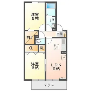 プレミール ボヌール B【1階】の間取り