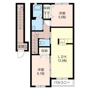 ◆ナチュール白銀 シャーメゾン【2階】の間取り
