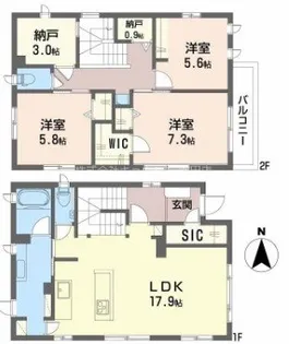 大阪府吹田市元町【一戸建】の間取り