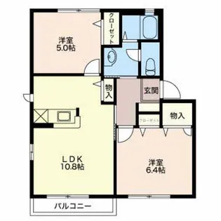 フレグランスOKINO B【2階】の間取り