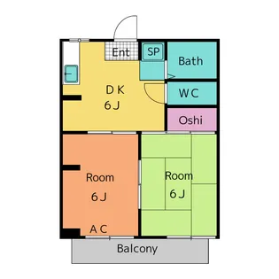 コスモハイツ西沖 B棟【2階】の間取り