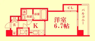 大阪府大阪市中央区和泉町2【マンション】の間取り