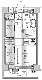 メイクスアート五反野【7階】の間取り