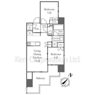ヴェリテージ文京茗荷谷【10階】の間取り