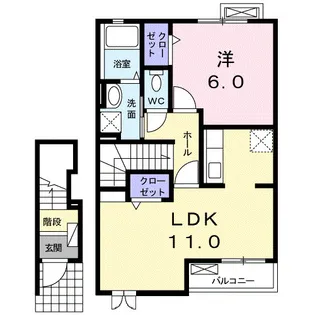 ジュネス原1番館【2階】の間取り