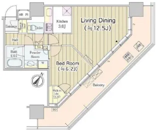 ユニゾンタワー【18階】の間取り