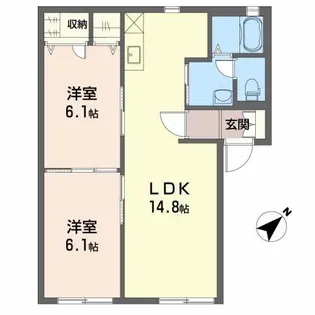 シンシア向山【1階】の間取り